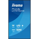 iiyama ProLite LH7575UHS-B2AG, Affichage public Noir (Mat)