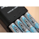 Ansmann Blister de 4 Accu maxE rechargeable NiMH AA 2100 mAh, Batterie Argent, AA / HR6, Hybrides nickel-métal (NiMH), 1,2 V, 2100 mAh, Argent