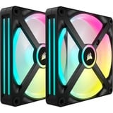 Corsair iCUE LINK QX140 RGB Starter kit ventilateurs de boîtier Noir, 2 pièces, 140 x 140 x 25 mm, PWM
