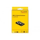 DeLOCK Boîtier externe SuperSpeed USB pour SSD mSATA, Boîtier disque dur Noir