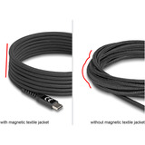 DeLOCK Câble USB-C 2.0 avec gaine textile magnétique Noir