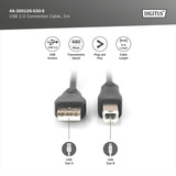 Digitus AK-300105-030-S, Câble Noir