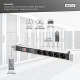 Digitus DN-95433, Multiprise Noir/en aluminium