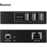 Digitus Set d'extension CAT USB 3.2 Gen1, 5Gbps, 100 mètres, Rallonge USB Noir