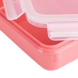 Emsa Clip & Close Rectangulaire Régler Corail 4 pièce(s), Boîte Corail/transparent, Régler, Rectangulaire, Corail, Polypropylène (PP), Élastomère thermoplastique (TPE), Allemagne, 200 ml