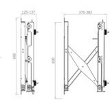 HAGOR VWH-5 2,67 m (105") Noir, Support mural Noir, 150 kg, 165,1 cm (65"), 2,67 m (105"), 400 x 400 mm