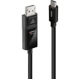 Lindy Câble adaptateur USB Type C vers DisplayPort 8K60, 2m Noir, 2m, 2 m, USB Type-C, DisplayPort, Mâle, Mâle, Droit