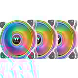 Thermaltake RGB Quad 14 RGB Radiator Fan TT Premium Edition 3 Pack, Ventilateur de boîtier Blanc, 3 pièces, contrôleur inclus