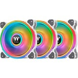 Thermaltake RGB Quad 14 RGB Radiator Fan TT Premium Edition 3 Pack, Ventilateur de boîtier Blanc, 3 pièces, contrôleur inclus