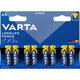 Varta 04906121418 Batterie à usage unique AA Alcaline Batterie à usage unique, AA, Alcaline, 1,5 V, 8 pièce(s), Bleu, Gris