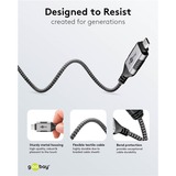 goobay Câble adaptateur Ethernet USB-C 3.2 Gen2 > RJ-45, Slim Noir/gris