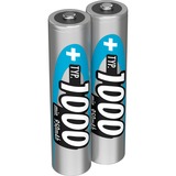 Ansmann 1000mAh NiMh Professionnel, Batterie Argent, AAA, 1000mAh, AAA / HR03, Hybrides nickel-métal (NiMH), 1,2 V, 1000 mAh, Argent