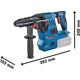 Bosch GBH 18V-28 CF PROFESSIONAL SDS Plus, Marteau piqueur Bleu/Noir, SDS Plus, Noir, Bleu, Rouge, Moteur sans balai, 2,8 cm, 3,3 J, 4220 bpm