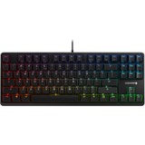 CHERRY G80-3000N RGB TKL clavier Universel USB QWERTY US International Noir Noir, Layout EU (QWERTY), Cherry MX Red Silent, 80% (TKL), Avec fil, USB, Clavier mécanique, QWERTY, LED RGB, Noir