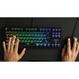 CHERRY G80-3000N RGB TKL clavier Universel USB QWERTY US International Noir Noir, Layout EU (QWERTY), Cherry MX Red Silent, 80% (TKL), Avec fil, USB, Clavier mécanique, QWERTY, LED RGB, Noir