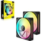 Corsair iCUE LINK LX140 RGB, Ventilateur de boîtier Noir, 2 pièces, connecteur de ventilateur PWM à 4 broches