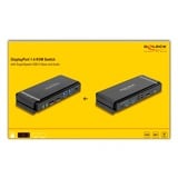 DeLOCK DisplayPort 1.4, 8K 60Hz, USB 3.2 Gen 1, Audio, Switch KVM Gris/Noir