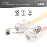 Digitus Module Keystone CAT 6A blindé sans outil 4 pcs, Module de Keystone 