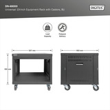 Digitus Rack universel 19 pouces avec roulettes, Boîtier de serveur en rack Noir