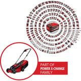 EINHELL GE-CM 18/30 Li (1x3,0Ah) Tondeuse à gazon poussée Batterie Noir, Rouge Rouge/Noir, 0Ah), Tondeuse à gazon poussée, 150 m², 30 cm, 3 cm, 7 cm, Lames cylindriques