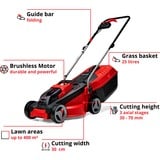 EINHELL GE-CM 18/30 Li (1x3,0Ah) Tondeuse à gazon poussée Batterie Noir, Rouge Rouge/Noir, 0Ah), Tondeuse à gazon poussée, 150 m², 30 cm, 3 cm, 7 cm, Lames cylindriques