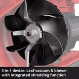 EINHELL Power X-Change Akku-Laubsauger VENTURRO 18/210 Kit, 18Volt, Aspirateur/Souffleur de feuilles Rouge/Noir