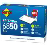 FRITZ! FRITZ!Box 6850 5G, WLAN-LTE-Routeur Box 6850 5G, Wi-Fi 5 (802.11ac), Bi-bande (2,4 GHz / 5 GHz), Ethernet/LAN, 3G, Noir, Rouge, Blanc, Routeur