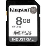Kingston 8G SDHC Industrial pSLC, Carte mémoire Noir, 8 Go, SDXC, Classe 10, UHS-I, 100 Mo/s, 80 Mo/s
