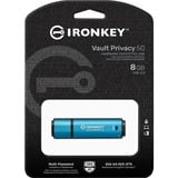 Kingston IronKey Vault Privacy 50 8 Go, Clé USB Bleu clair/Noir, USB 3.2 Gen 1