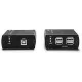 Lindy 42710 extension KVM Émetteur et récepteur, Rallonge USB Noir, Émetteur et récepteur, Avec fil, 140 m, Cat5e, Cat6, Noir, Aluminium