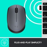 Logitech M170 Grey-K souris Ambidextre RF sans fil Optique 1000 DPI Gris, Ambidextre, Optique, RF sans fil, 1000 DPI, Gris