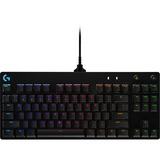 Logitech PRO Gaming Keyboard clavier USB QWERTZ Allemand Noir, Clavier gaming Noir, Full-size (100%), USB, Clavier mécanique, QWERTZ, LED RGB, Noir