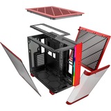 Montech  boîtier midi tower Rouge | 2x USB-A | 1x USB-C | RGB | Verre Trempé