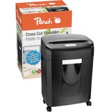 Peach 510854 destructeur de papier Destruction croisée 65 dB Noir, Broyeur de document Noir/Argent, Destruction croisée, 4 x 35 mm, 16 L, 200 feuilles, 65 dB, 1800 mm/min