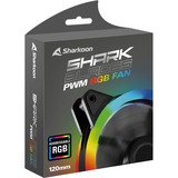 Sharkoon SHARK Blades PWM RGB, Ventilateur de boîtier Noir, Connecteur de ventilateur PWM à 4 broches