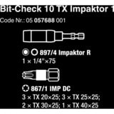 Wera Bit-Check 10 TX Impaktor 1, Set d'embouts de vissage 