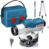 Bosch Set GOL 26 D + BT 160 + GR 500 Professional Niveau de ligne 100 m, Appareil de nivellement Bleu, 100 m, 1,6 mm/m, 360°, horizontale, Niveau de ligne, Noir, Bleu, Argent