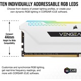 Corsair Vengeance CMH64GX4M4E3200C16W module de mémoire 64 Go 4 x 16 Go DDR4 3200 MHz, Mémoire vive Blanc, 64 Go, 4 x 16 Go, DDR4, 3200 MHz, 288-pin DIMM, Blanc