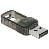 DeLOCK Adaptateur 2 en 1 USB 2.0 Bluetooth 4.0 à USB Type-C™ ou Type-A, Adaptateur Bluetooth Sans fil, USB, Bluetooth, 3 Mbit/s, Transparent