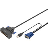 Digitus Commutateur KVM modulaire à port unique, Switch KVM 