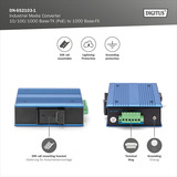 Digitus Convertisseur de média industriel 10/100/1000 Base-TX vers 1000 Base-FX, Media Converter 