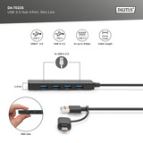Digitus Hub USB 3.0 4 ports ligne fine Noir