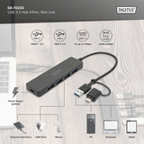 Digitus Hub USB 3.0 4 ports ligne fine Noir