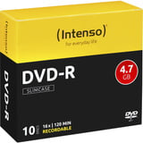 Intenso DVD-R 4.7GB, 16x 4,7 Go 10 pièce(s), Support vierge DVD 16x, DVD-R, 120 mm, Petit boitier, 10 pièce(s), 4,7 Go