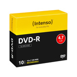 Intenso DVD-R 4.7GB, 16x 4,7 Go 10 pièce(s), Support vierge DVD 16x, DVD-R, 120 mm, Petit boitier, 10 pièce(s), 4,7 Go
