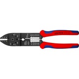 KNIPEX Pince à sertir 97 21 215 Rouge/Bleu, avec gaines bi-matière, brunie