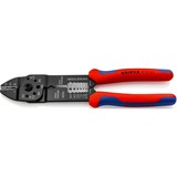 KNIPEX Pince à sertir 97 21 215 Rouge/Bleu, avec gaines bi-matière, brunie