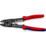 KNIPEX Pince à sertir 97 21 215 Rouge/Bleu, avec gaines bi-matière, brunie