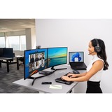 Kensington Trackball Pro Fit Ergo TB550 Noir/Bleu, Droitier, Trackball, RF sans fil + Bluetooth, 1600 DPI, Noir, Gris