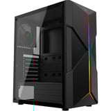 Krux  boîtier midi tower Noir | 1x USB-A | 2x USB-C | RGB | Verre Trempé
